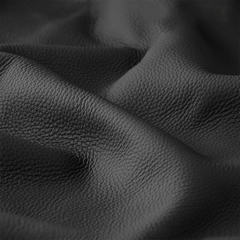 Causeuse-coussin standard en cuir véritable noir, Noir