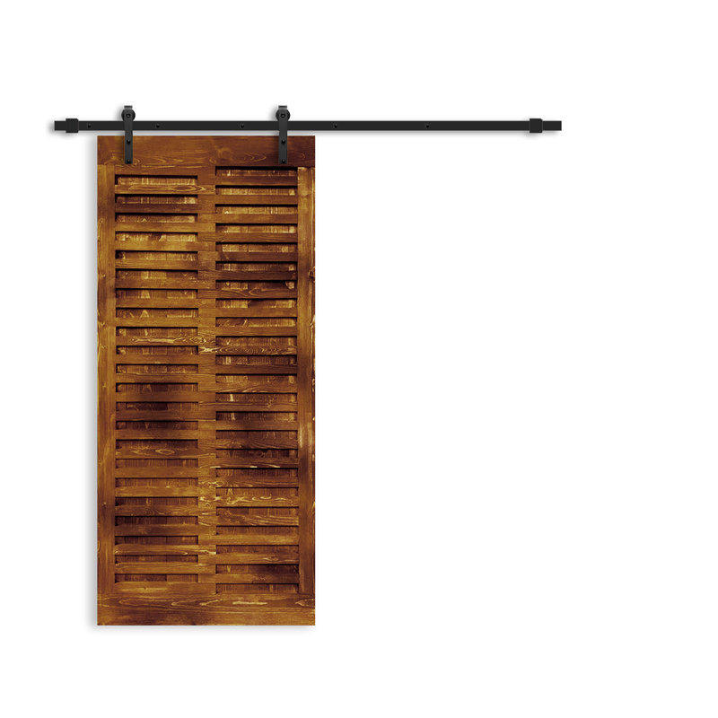 Porte de grange à panneaux japonais, 36 po x 84 po, Noir