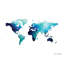 «Hokku Designs Seven Trees Design», art sur toile tendue sous le titre «Blue Space World Map»-136962531