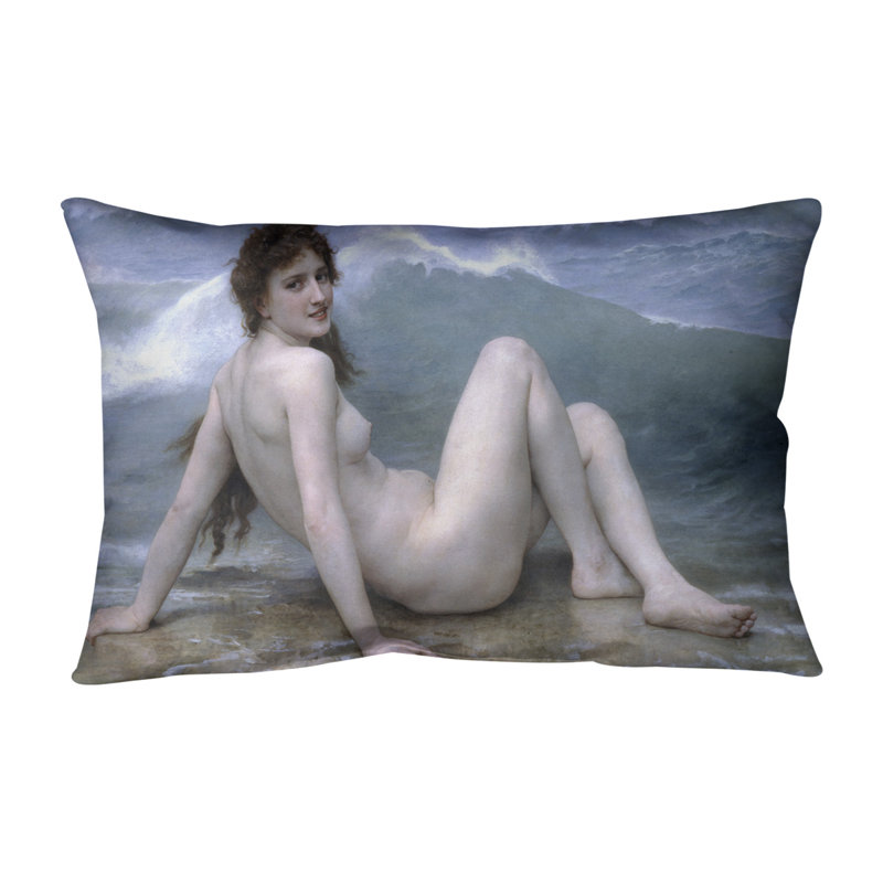 William-Adolphe Bouguereau la Vague, Housse de coussin seulement, Vert