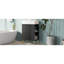 De salle de bain noire: armoire combinée avec lavabo en céramique | rangement à droite, conception peu encombrante (107 caractères)