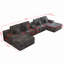 Canapé modulaire 5 pièces de 150 po de largeur avec 2 repose-pieds, canapé confortable en forme de U pour le salon, tissu en velours côtelé moelleux