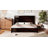 51.2" Solid Wood Bed Frame, Rustic Platform Bed With Spliced Headboard-1420080801-1420080802