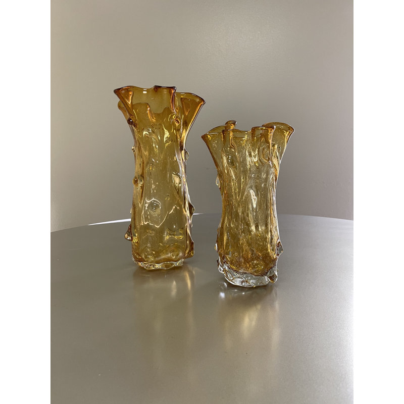 Sandie 2 Piece Bubble Glass Table Vase Set