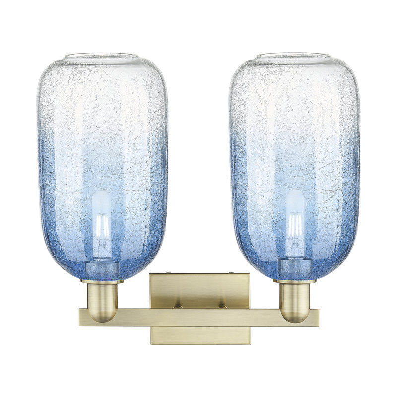 Brookhaven Cloche 2 - Light Vanity Light, Bleu / laiton antique
