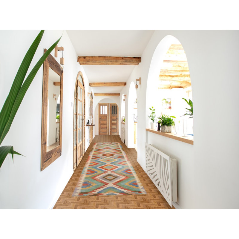 Tapis de couloir géométrique Kilim