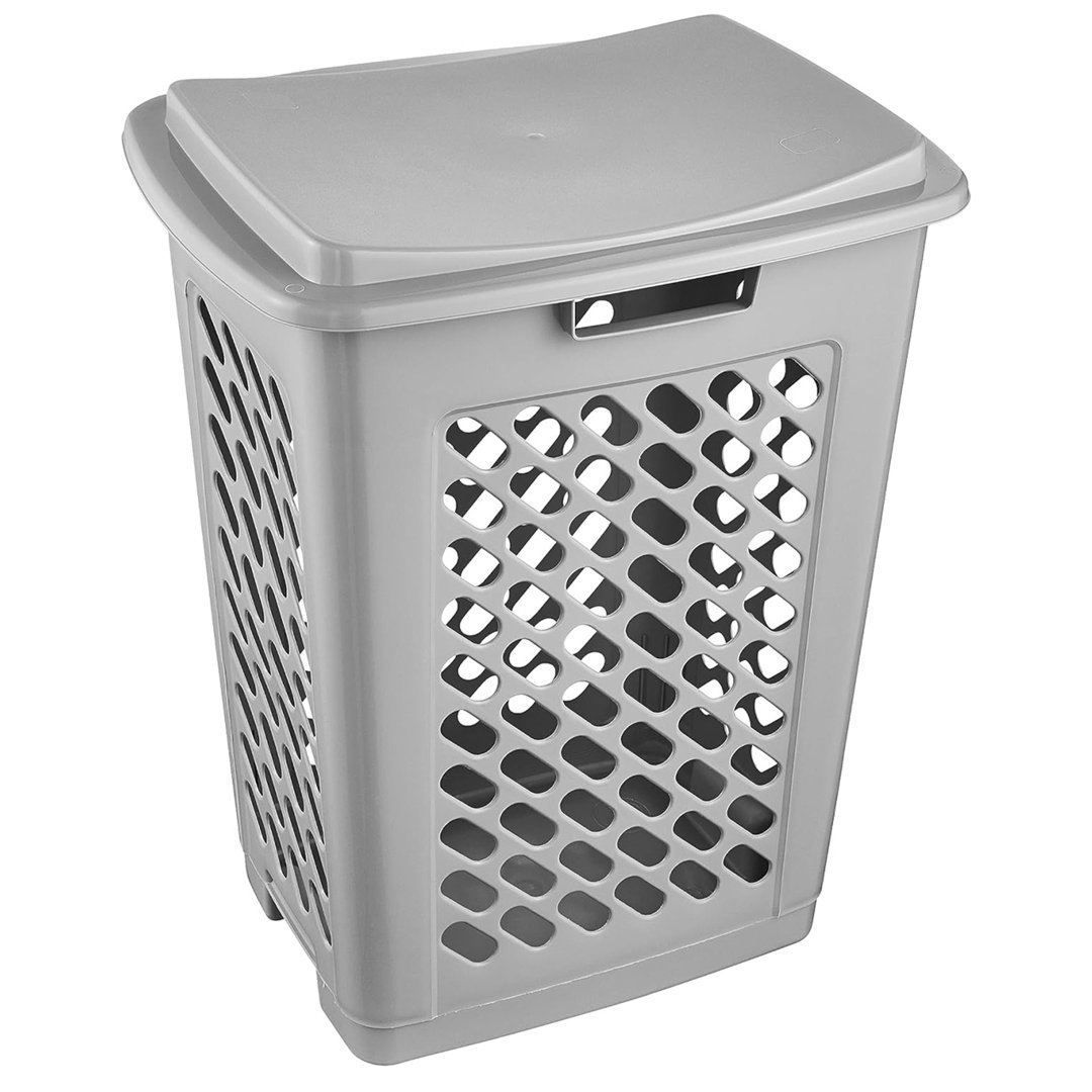 Keeeper Laundry Hamper with Hinged Lid 60 Litre