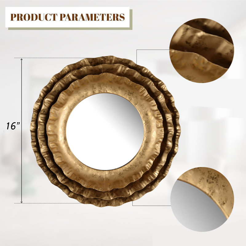 Reyshawn Metal Round Wall Mirror