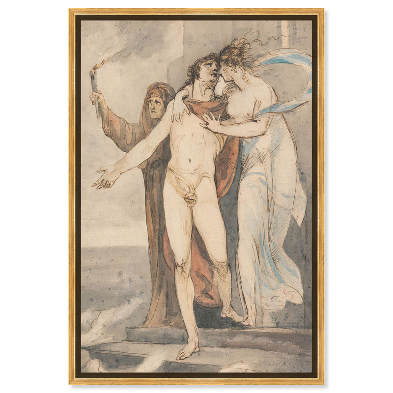 Calliope, toile classique nue par Art Remedy, Cadre doré, H 37 po x l 25 po