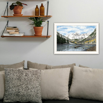 Trendy Decor 4U The Maroon Bells Framed Wall Art For Living Room, Bedroom Wall Art Print For Home Decor By Billy Jacobs