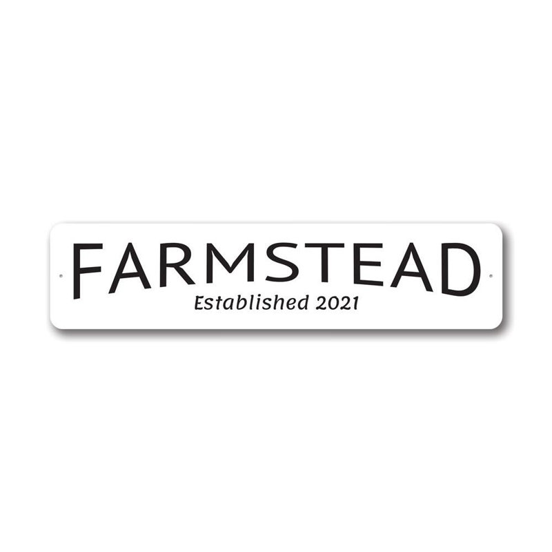 Enseigne en aluminium Farmstead, H 4 po x l 18 po x P 0,04 po