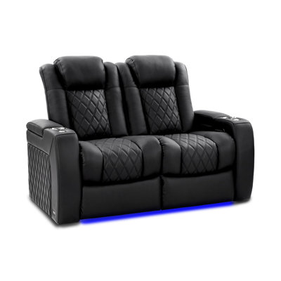 Upholstered Home Theater Seating with Cup Holder
