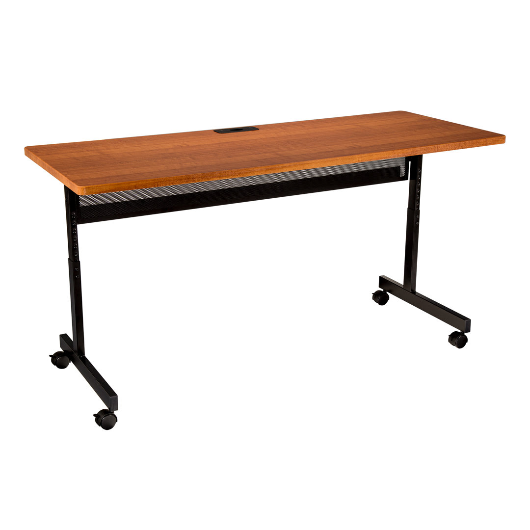 Adjustable Height Multi-Student Computer Desk with Wheels Learniture Size: 24”W X 60”L  Desk Finish: Cherry