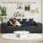 107" Chenille Sofa With Extra Large Armrests,Comfy Upholstered Couch For Living Room-1016225799