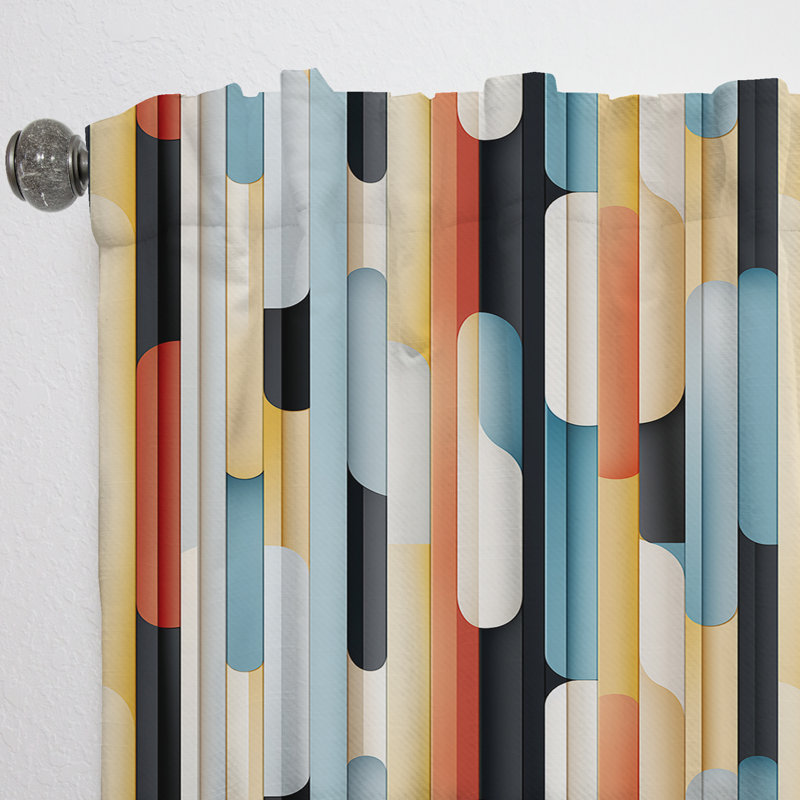 Lignes contemporaines - Rideau rayé - Velours obscurcissant - 1 panneau, L 52 po x L 120 po