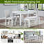 Wooden Dining Rectangular Table With Bench, Kitchen Table With Bench  Small Space,  Person Dining Table-1584873223