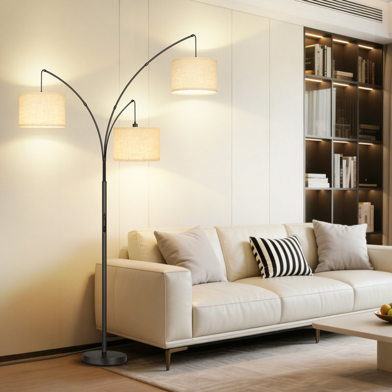 3 Light Tree Floor Lamp With Touch Slider Control And Remote Control