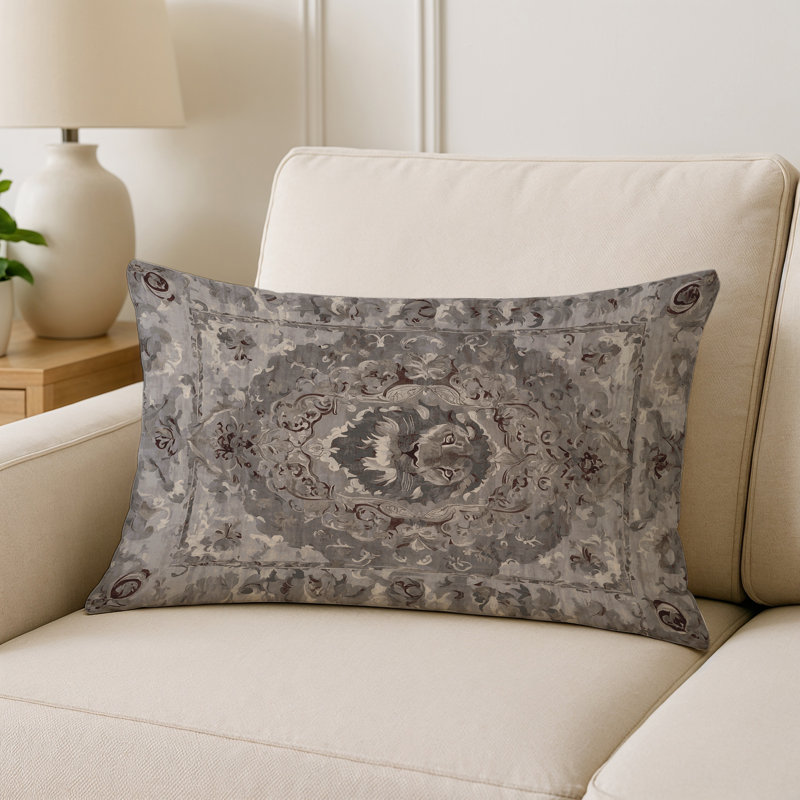 Coussin décoratif intérieur et extérieur Modern, Gris oriental 13, Rectangle H 14 po x l 20 po