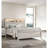 Contemporary White Wash Bed With Headboard Shelves And Built-In , Fabric Frame, Button Functional Features Full Lighting, Bedroom Furniture, Veneer, Design