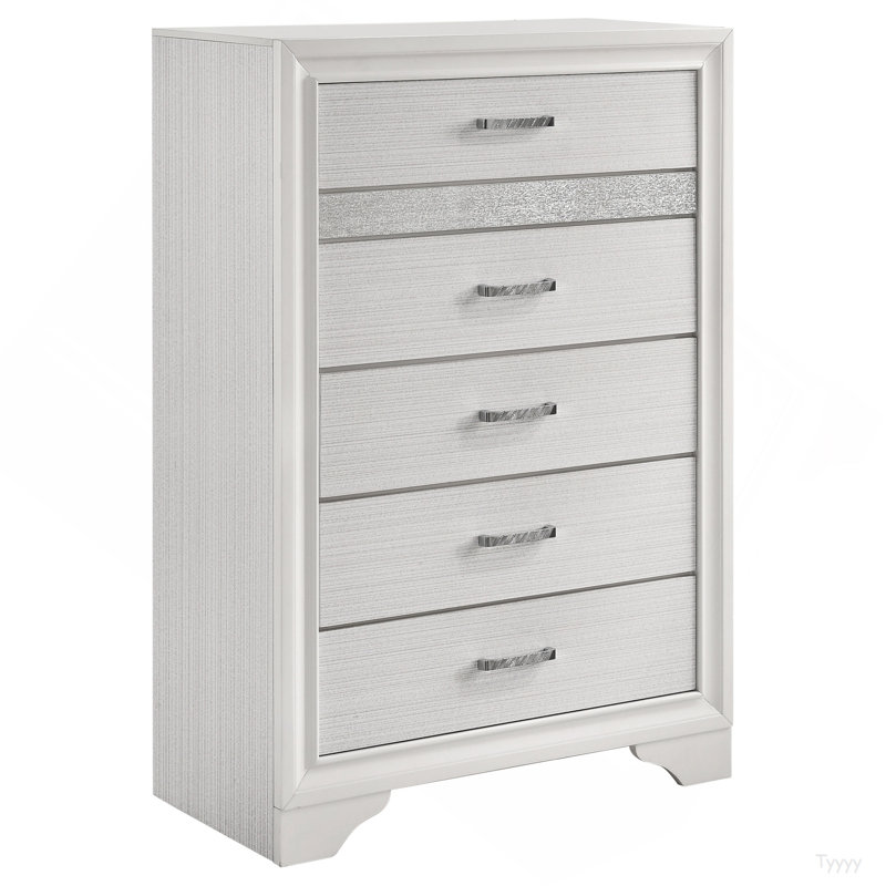 Commode de chambre à 6 tiroirs Annie, Blanc