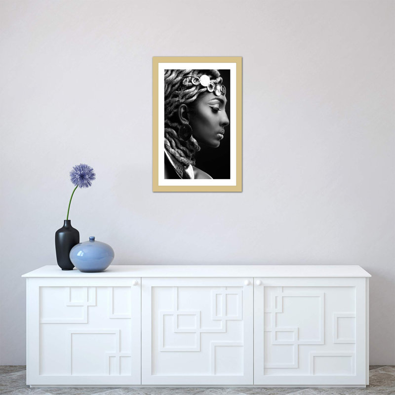« égypte ii », impression sur toile, H 32 po x l 24 po x P 1 po, Papier encadré doré