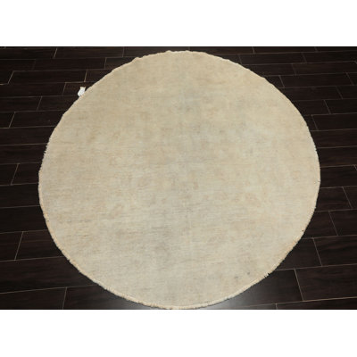 Tapis Oushak moderne en laine noué à la main 6 x 6 po Peshawar