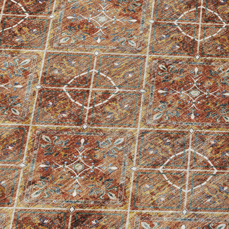 Machine Washable Indoor/Outdoor Chantille ACN2692 Casual Rug, Paprika, 10' x 14'