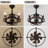 20.47" Black Caged Ceiling Fan With Light Kit And Remote Control