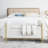 Upholstered Linen Storage Bench with Cylindrical Arms and Iron Legs-1523623941
