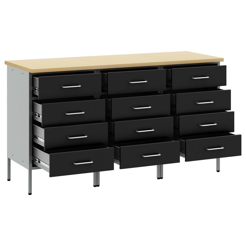 Set Of 3, Wood-Like Grain Steel,, Black