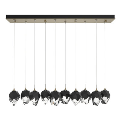 Luminaire suspendu géométrique pour îlot de cuisine à 10 lumières Chrysalis