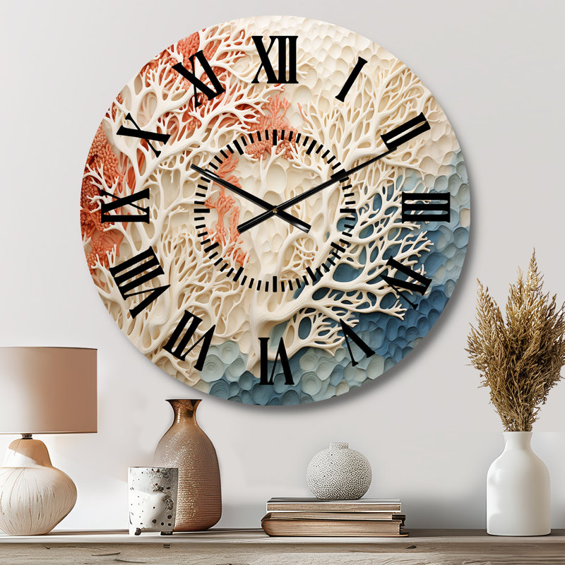 Horloge murale rose et blanche, Médium