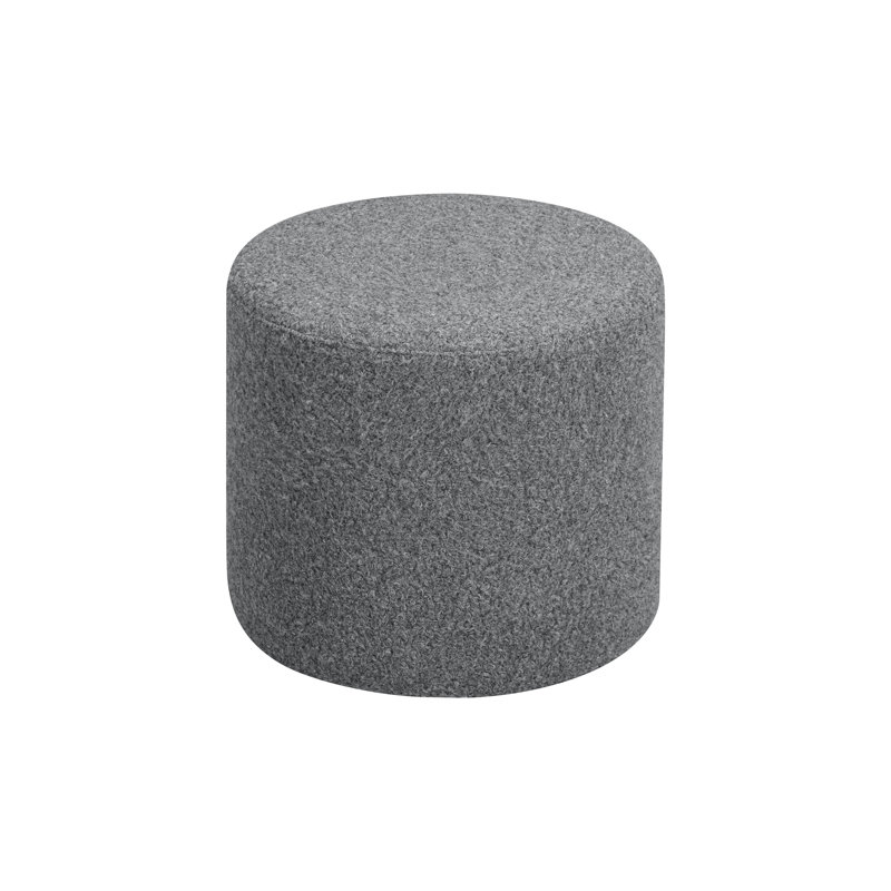 Repose-pieds rond Studio Boucle 19 gris Studio Living, Sherpa gris