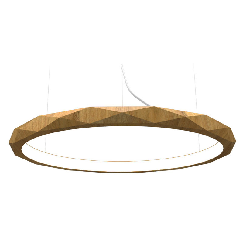 Luminaire suspendu tambour 1 lumière DEL unique, Louro Freijo, H 2,34 po x l 23,4 po x P 23,4 po