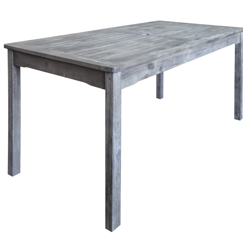 Aleha 4 - Person Acacia Wood Patio Dining Set with Rectangular Table
