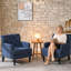 ensemble de 4 fauteuils club en velours côtelé de style Mid-Century capitonné avec détails cloutés pour le salon, la chambre à coucher et le coin lecture-1265668741