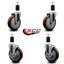 Poly Wheel Swivel 1-1/2 Inch Expanding Stem Caster Set 2 Brakes SCC
