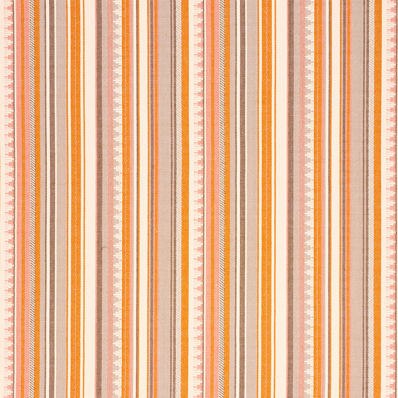 Zuni Stripe Fabric, Orange/ Pink