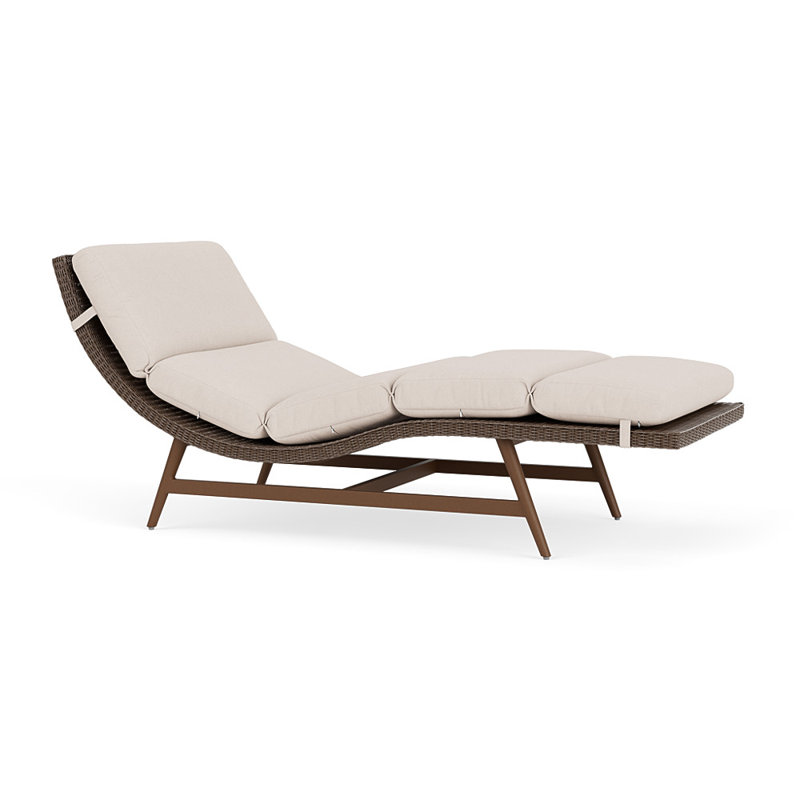 Cascade Outdoor Chaise Lounge, Canvas Birds Eye, Bark