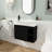28" Vanity with Oval Ceramic Sink - Wall Mounted Black Cabinet