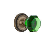 Rope Rosette with Waldorf Emerald Door Knob