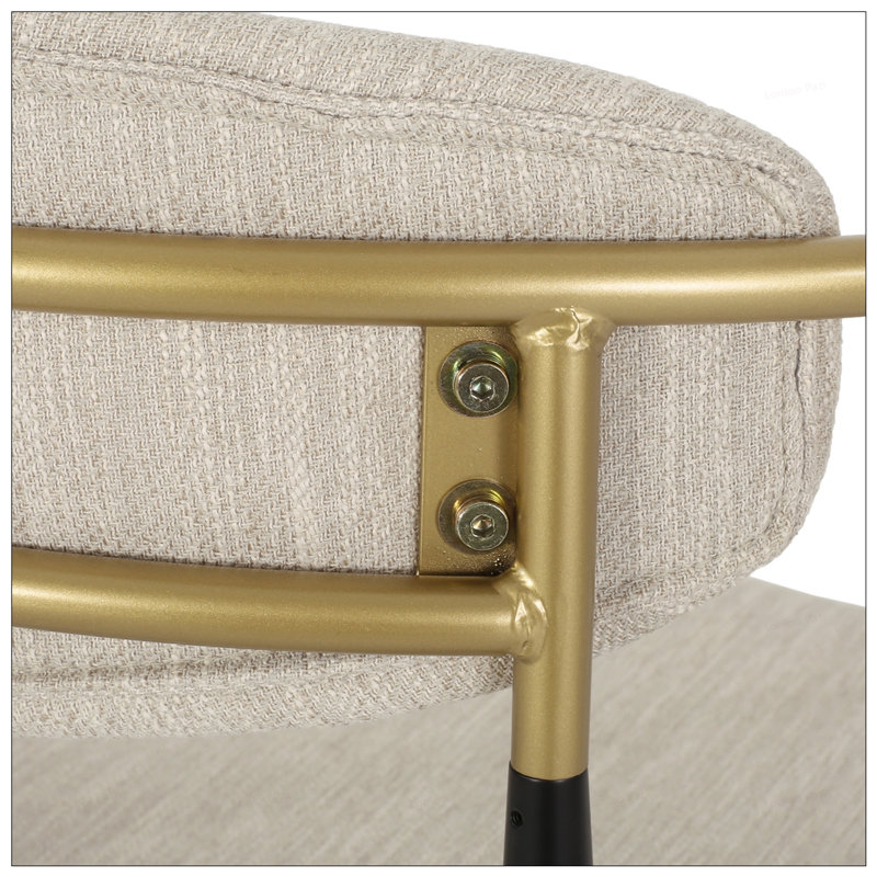 Tabourets de bar en tissu avec pieds en métal, ensemble de 2