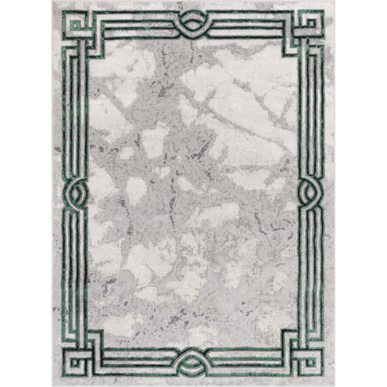 Kampen Fairmont Glam Marble Pattern Green Area Rug