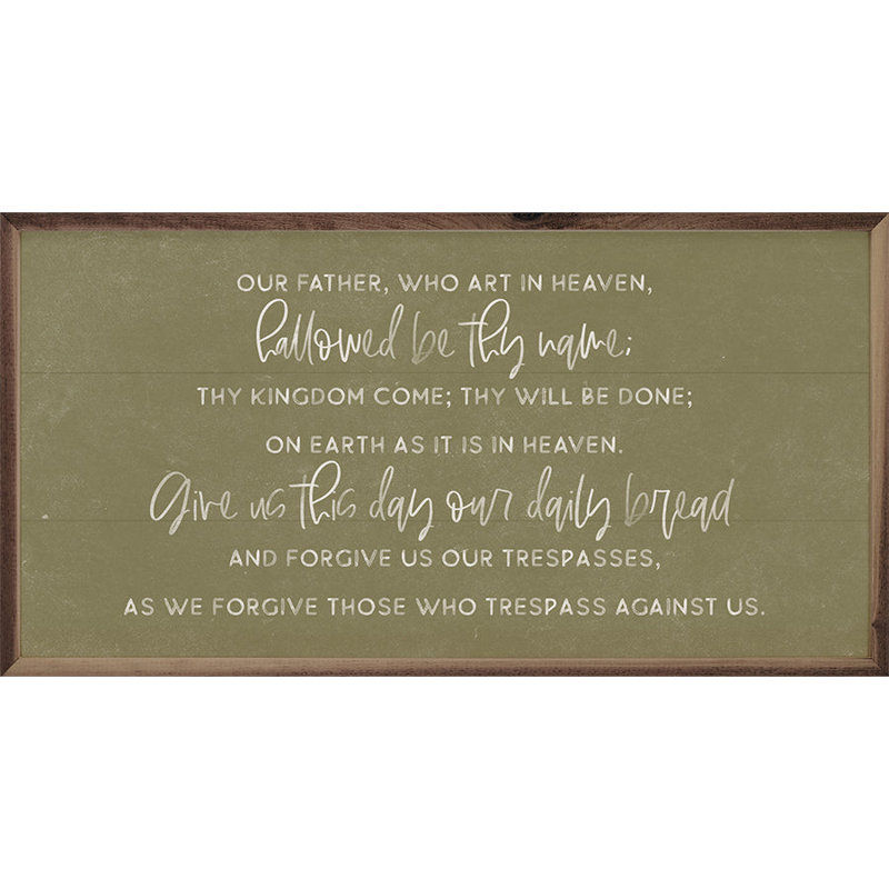 Lord's Prayer, 8" H x 16" W