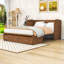 Grand lit escamotable en bois avec port USB et lattes-552928804