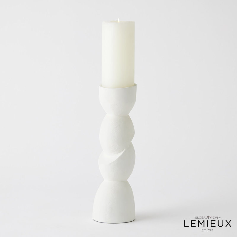 Pradier Candle Holder-White-Lg