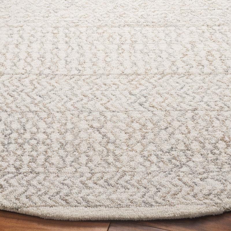 Metro Hand Tufted Wool Pile Geometric Rug, Round 6'