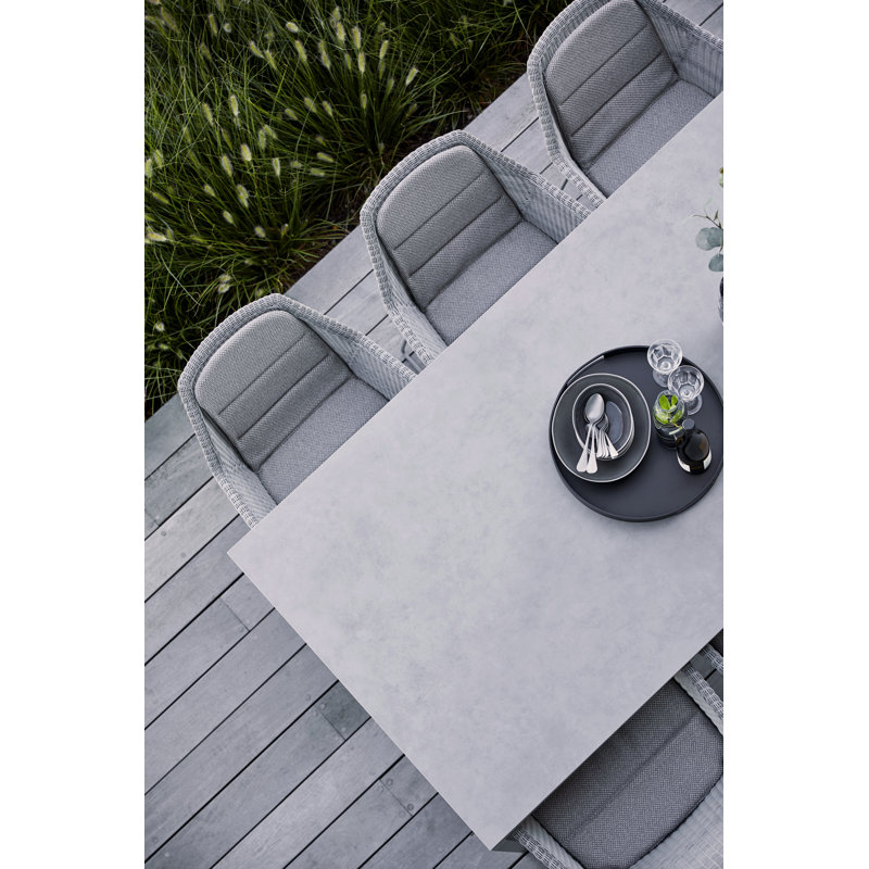 Pure Outdoor Dining Table, Nero Black, 28.8" H x 110.3" W x 39.4" D, Light Gray