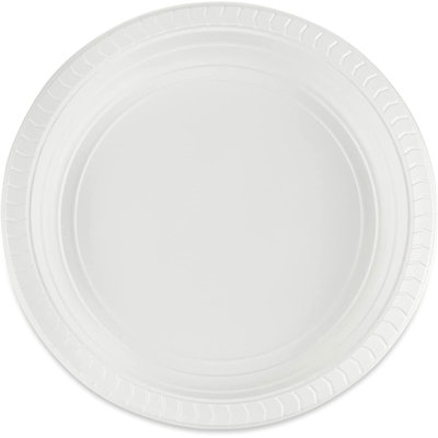 Disposable Plastic Serving Round Plates 10" White