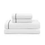 Tommy Hilfiger Solid Cotton Hem Stripe Sheet Set